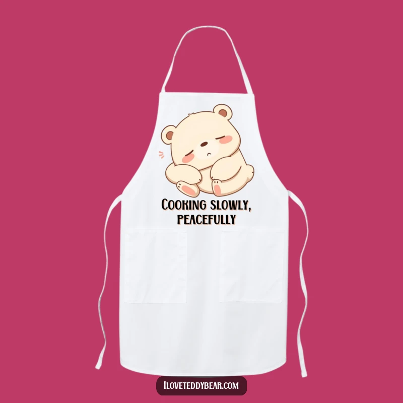 Funny Sleepy Bear Apron - Cartoon Art for Relaxed Cooking