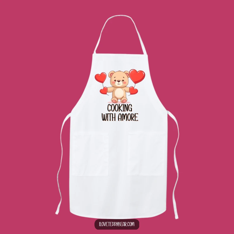 Funny Teddy Bear Juggling Hearts Apron: Cook with Comical Confidence!