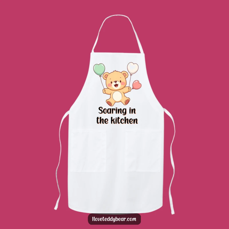 Funny Flying Teddy Bear Balloon Apron - Cheerful Cook, Perfect Funny Gift