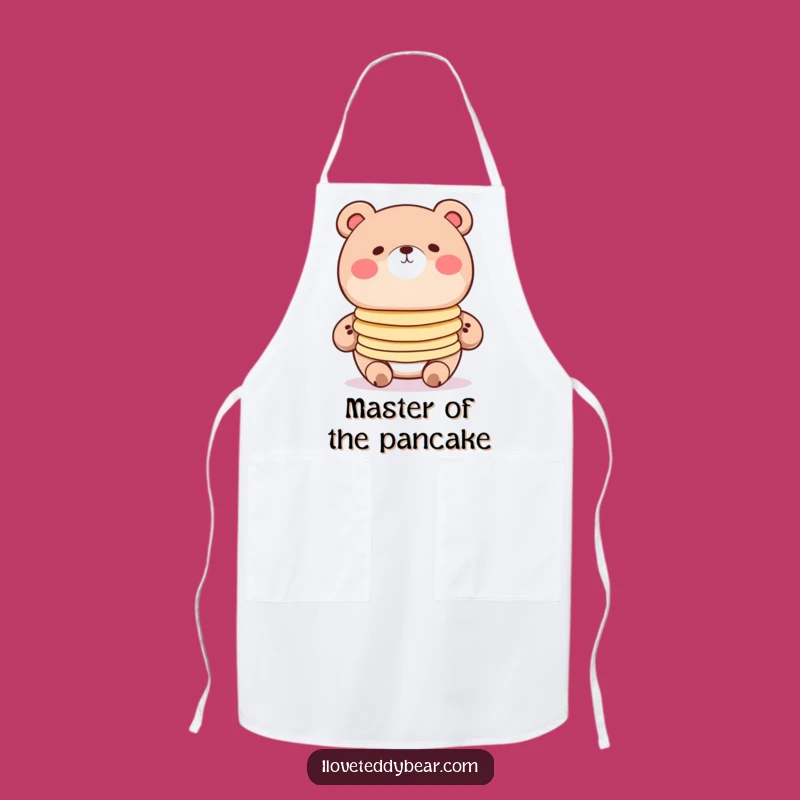 Funny Pancake Bear Apron - Cute Kitchen Art for Baking Fun