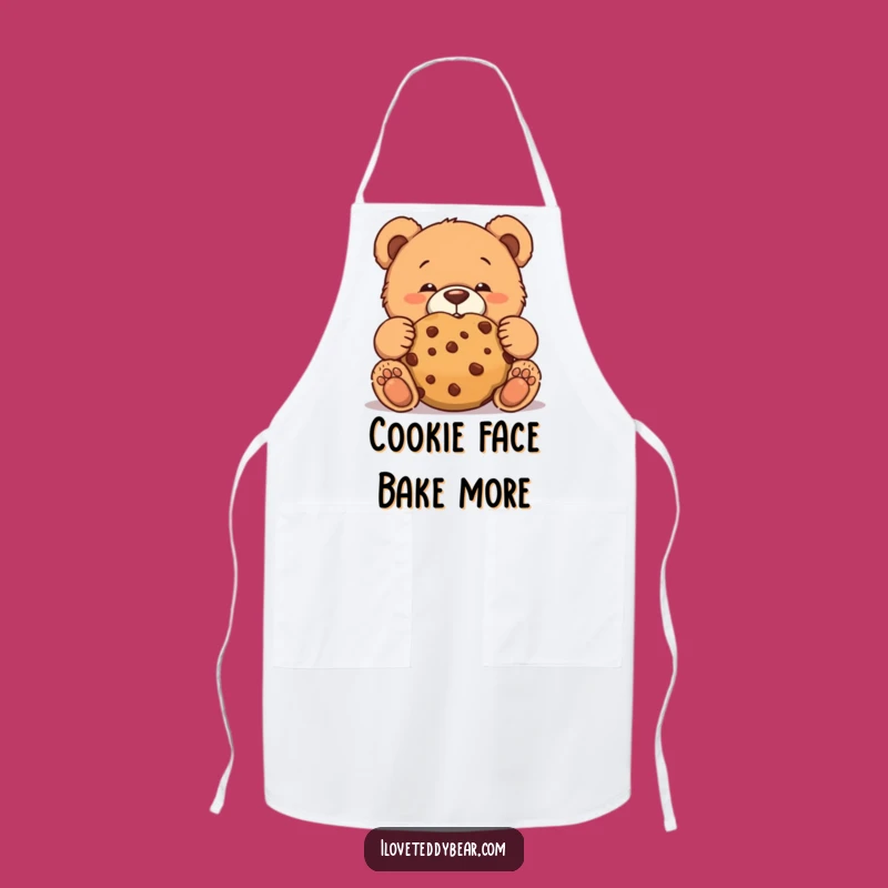 Funny Teddy Bear Cookie Face Apron: Discreet Kitchen Wear