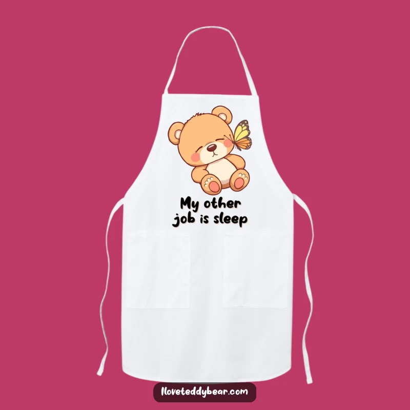 Funny Teddy Bear Butterfly Apron - Whimsical Kitchen Gift for Playful Cooks