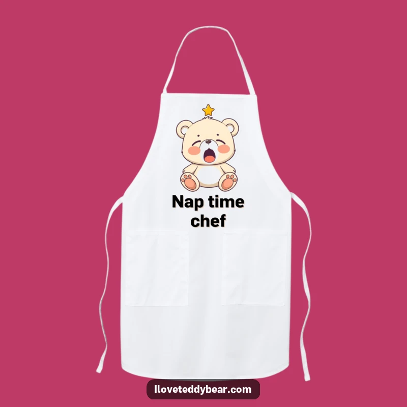 Funny Sleepy Teddy Bear Star Apron: Cozy Kitchen Wear