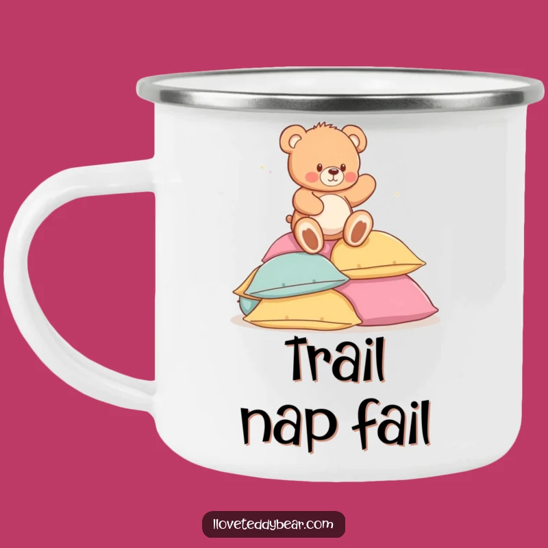 Adventure Ready Funny Teddy Bear Pillow Mug - Campfire Chuckles!