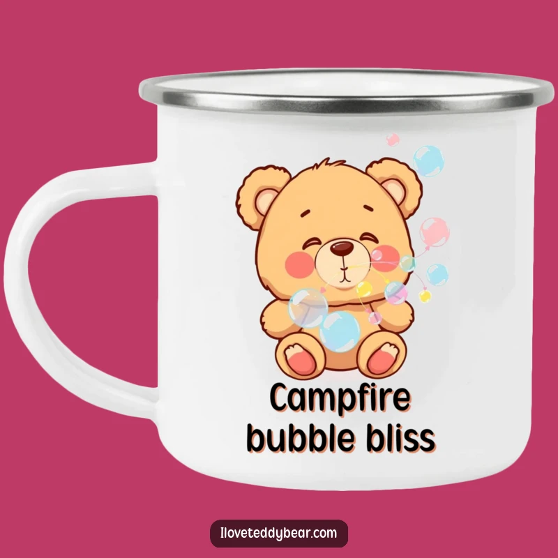 Funny Teddy Bear Bubble Camping Mug: Brew Happiness Outdoors