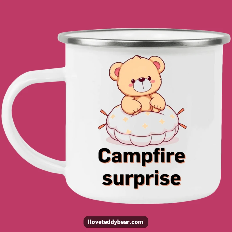 Funny Teddy Bear Whoopee Cushion Camping Mug - Adventure-Ready Surprise Gift