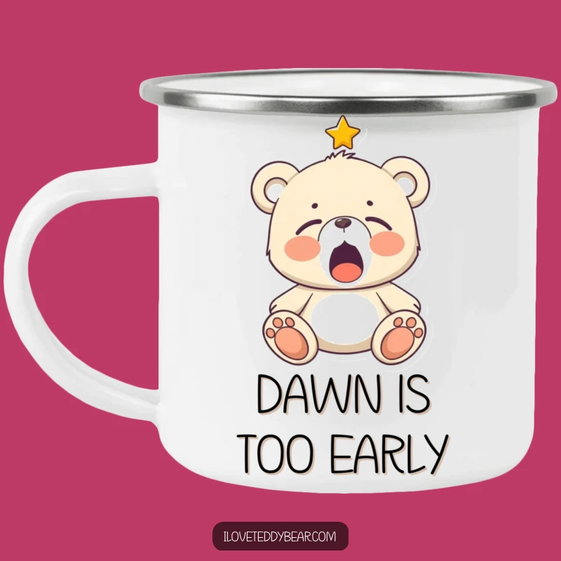 Funny Sleepy Teddy Bear Star Camping Mug: Cozy Campfire Dreams