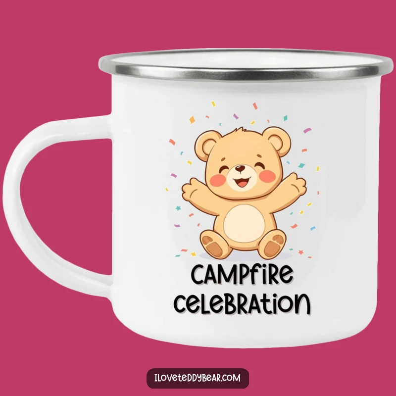 Funny Teddy Bear Confetti Camping Mug: Party On the Go - Perfect Gift!