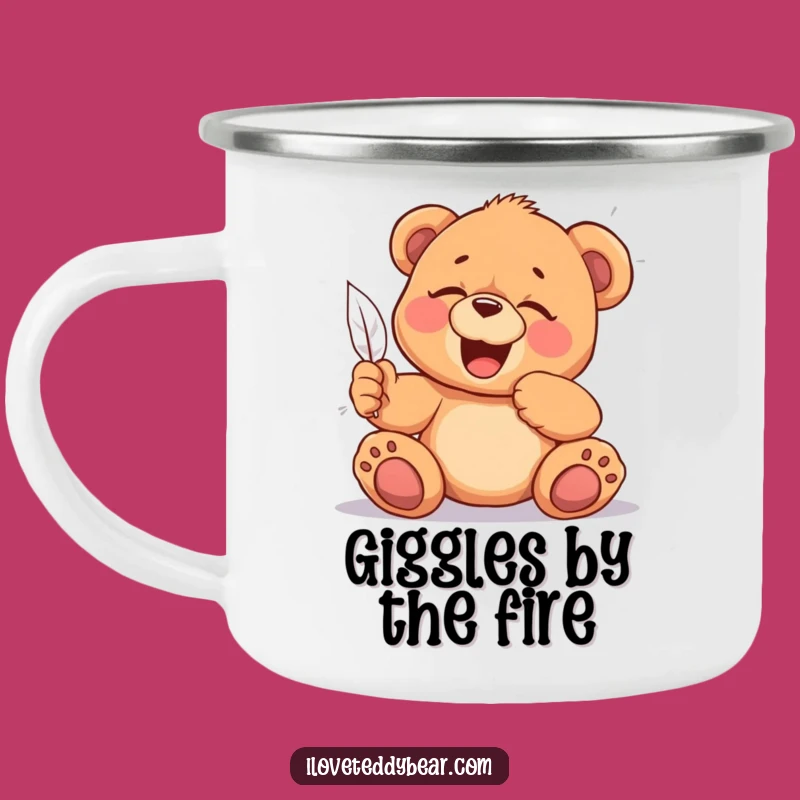 Funny Tickled Teddy Bear Camping Mug: Outdoor Giggles, Durable Hilarious Funny Gift