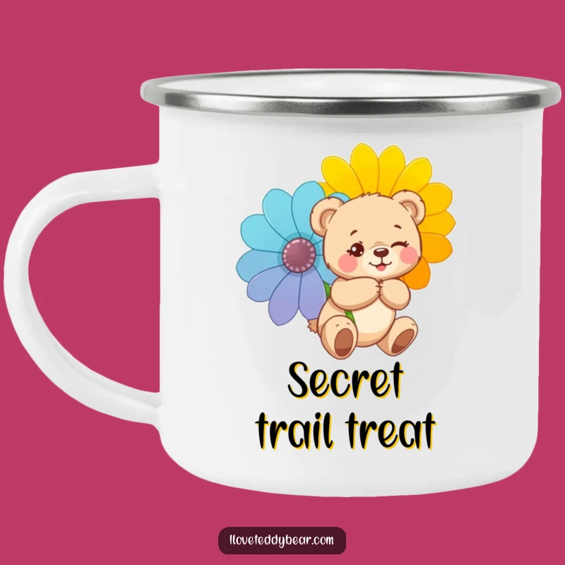 Funny Mischievous Teddy Bear Camping Mug: Secret Surprises Outdoors, Ideal Funny Gift