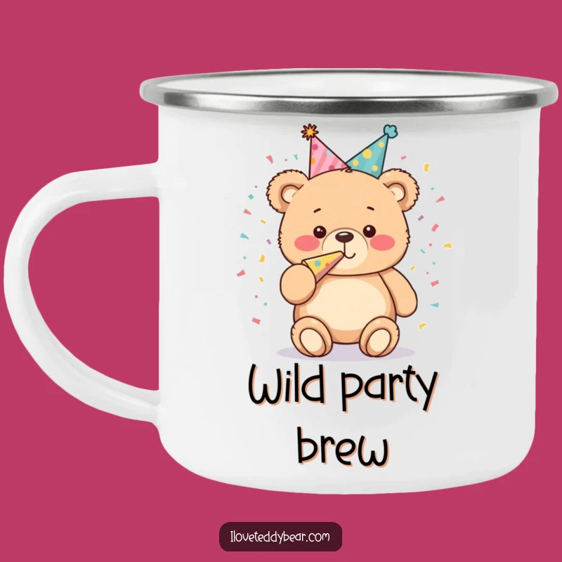Funny Party Bear Camping Mug: Durable Teddy Bear Blowing Horn, Adventure-Ready Funny Gift