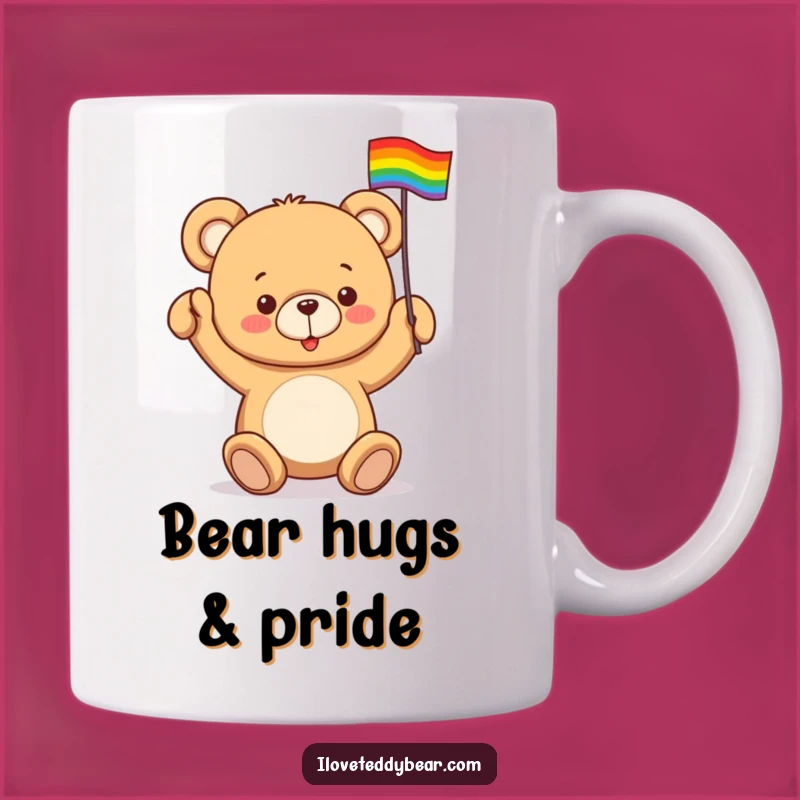 Funny Teddy Bear Rainbow Flag Mug: Pride & Joy, Perfect Gift