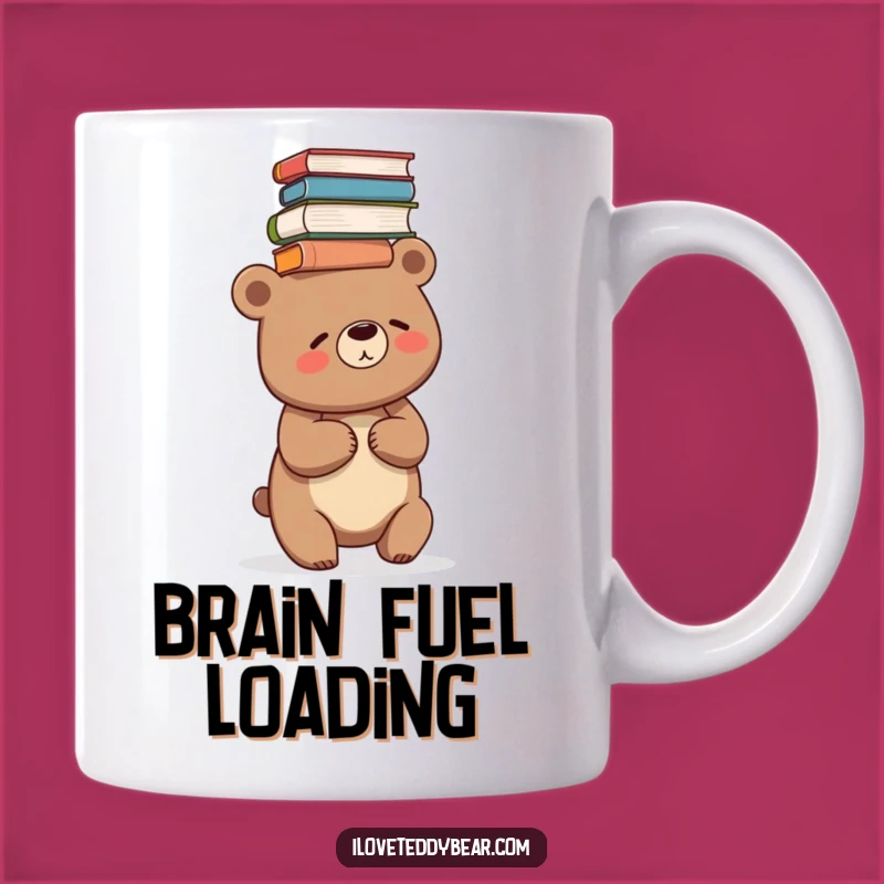 Funny Giggling Bear Book Stack Mug - Hilarious Intellectual Gift for Readers