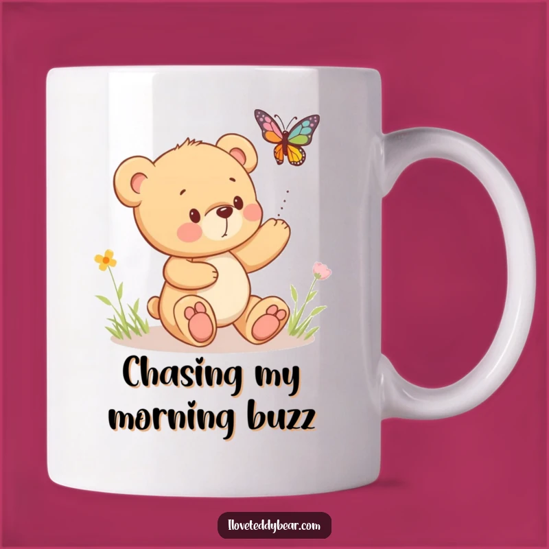 Funny Teddy Bear Butterfly Mug: Childhood Wonder and Laughter, Perfect Gift