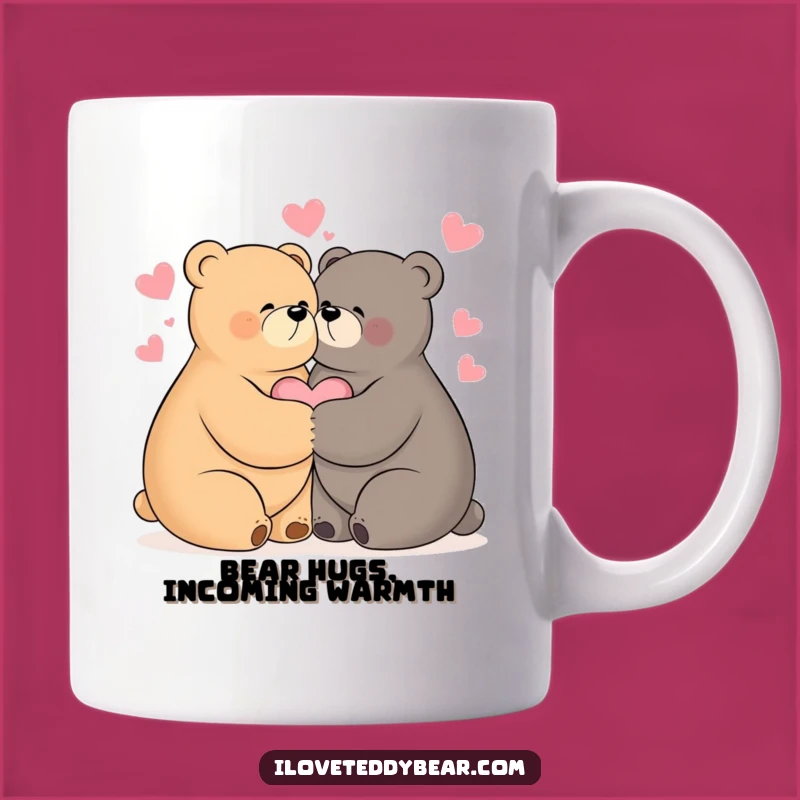 Funny Hugging Bears Mug - Adorable and Heartwarming Gift for Couples