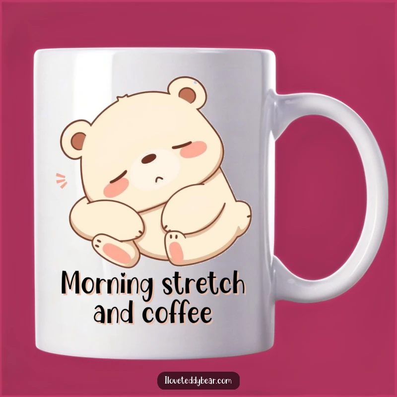 Funny Sleepy Bear Mug - Relaxing Cartoon Art Gift for Morning Sloths