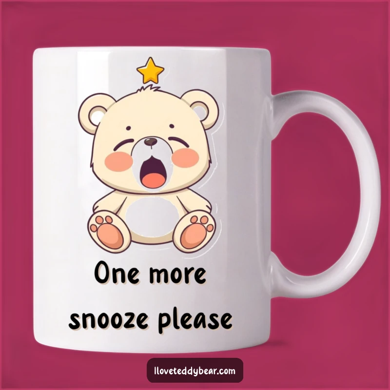 Funny Sleepy Teddy Bear Star Mug: Sweet Dreams Gift