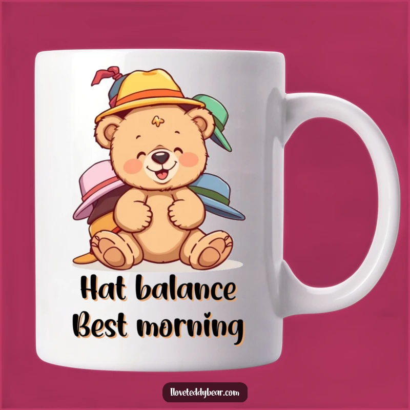 Funny Teddy Bear Hats Mug: Giggling Bear Humor Gift