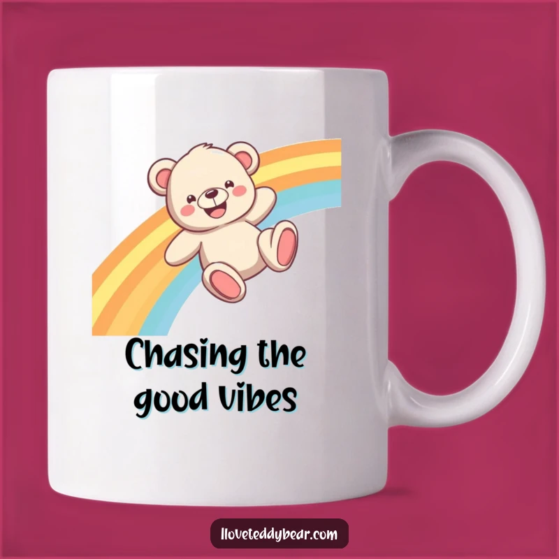 Funny Teddy Bear Rainbow Slide Mug: A Hilarious Gift for Dreamers!