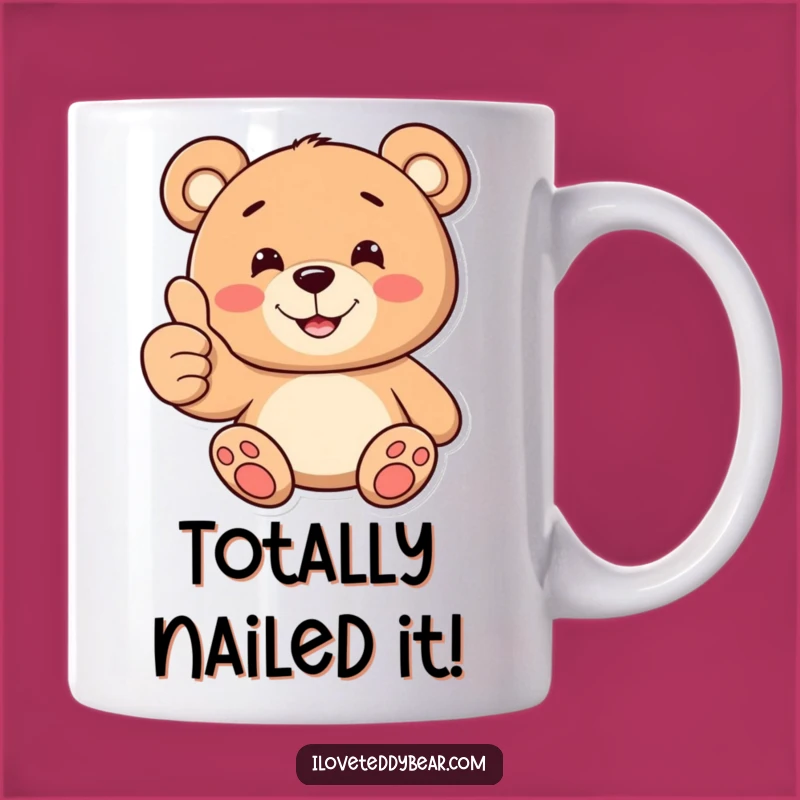 Funny Teddy Bear Thumbs Up Mug: Positive Vibes & Smiles Gift