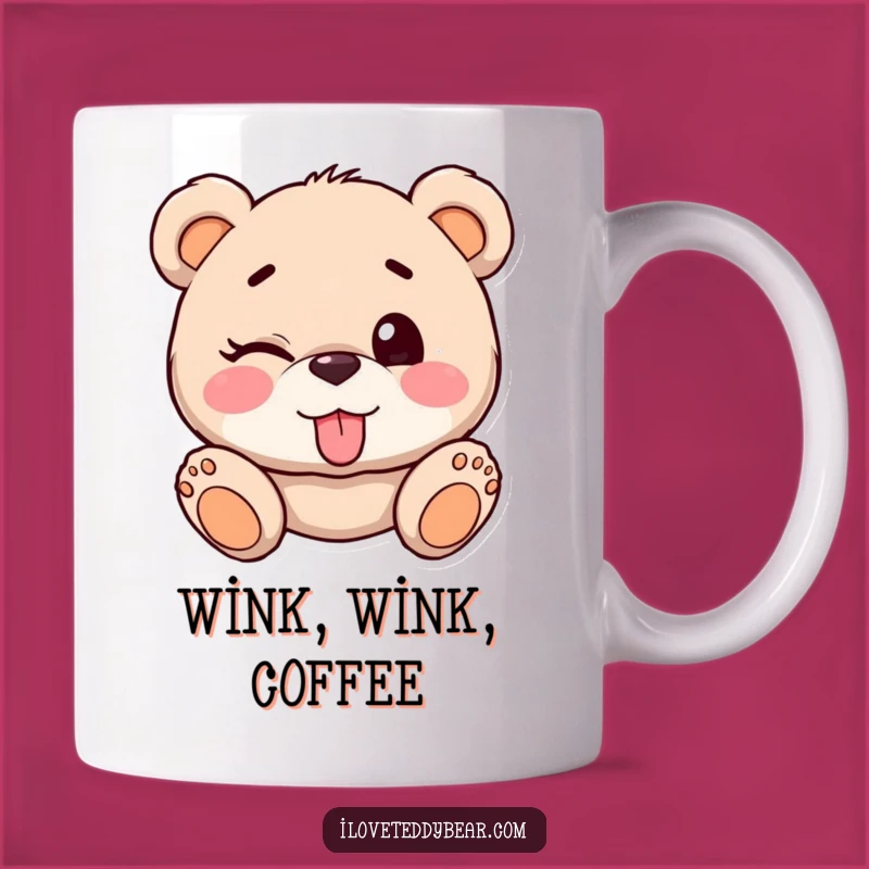 Funny Teddy Bear Winking Mug: Playful Cheeky Gift