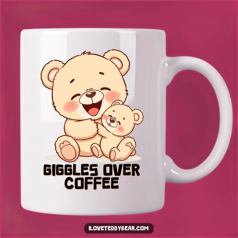 Funny Tickle Fight Teddy Bear Mug - Giggles Guaranteed Gift!