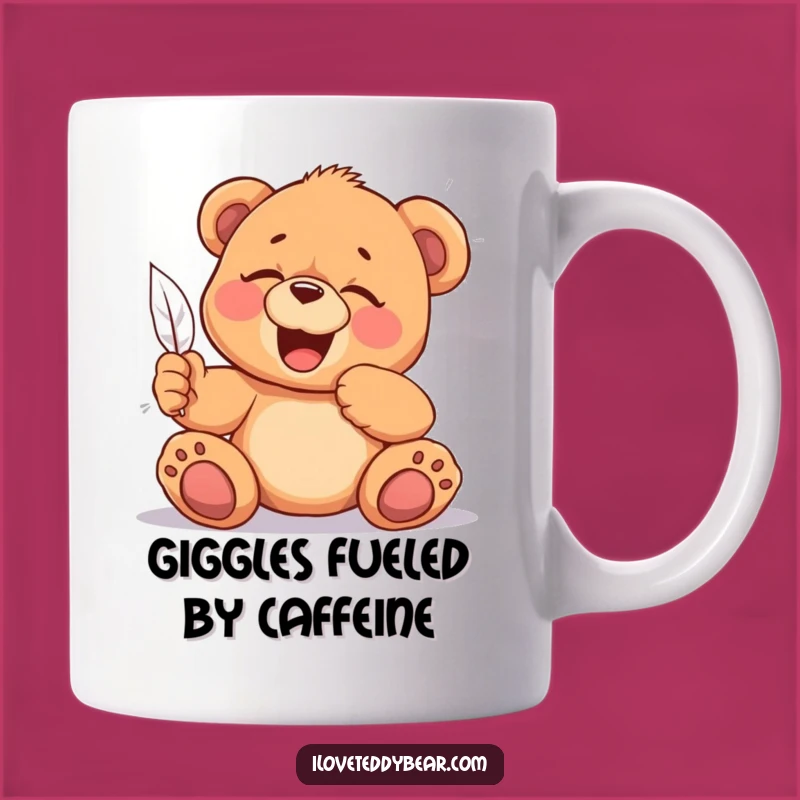 Funny Tickled Teddy Bear Mug: Giggling Joy, Perfect Hilarious Funny Gift