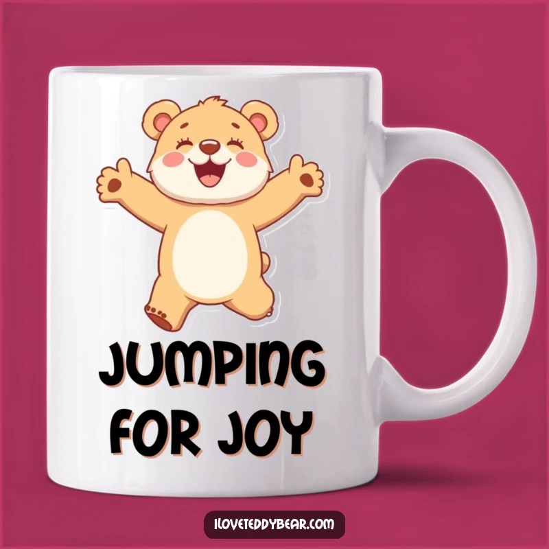 Funny Glee Bear Cub Mug - Joyful Jump Design, Perfect Funny Gift for Bear Lovers