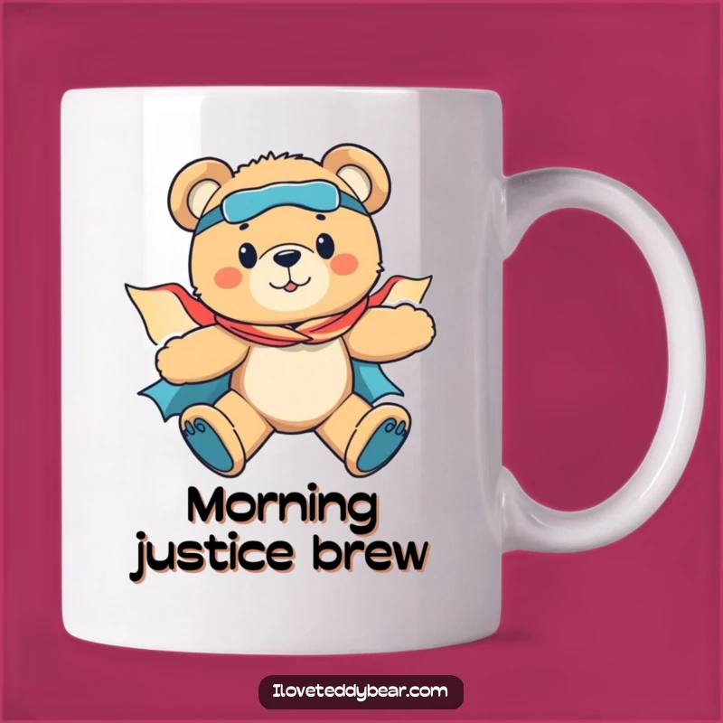 Funny Superhero Teddy Bear Mug - Fly High with Laughter!