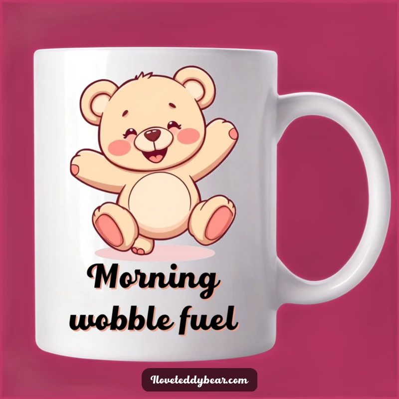 Funny Wobbly Cartwheel Teddy Bear Mug - Hilarious Gift for Playful People
