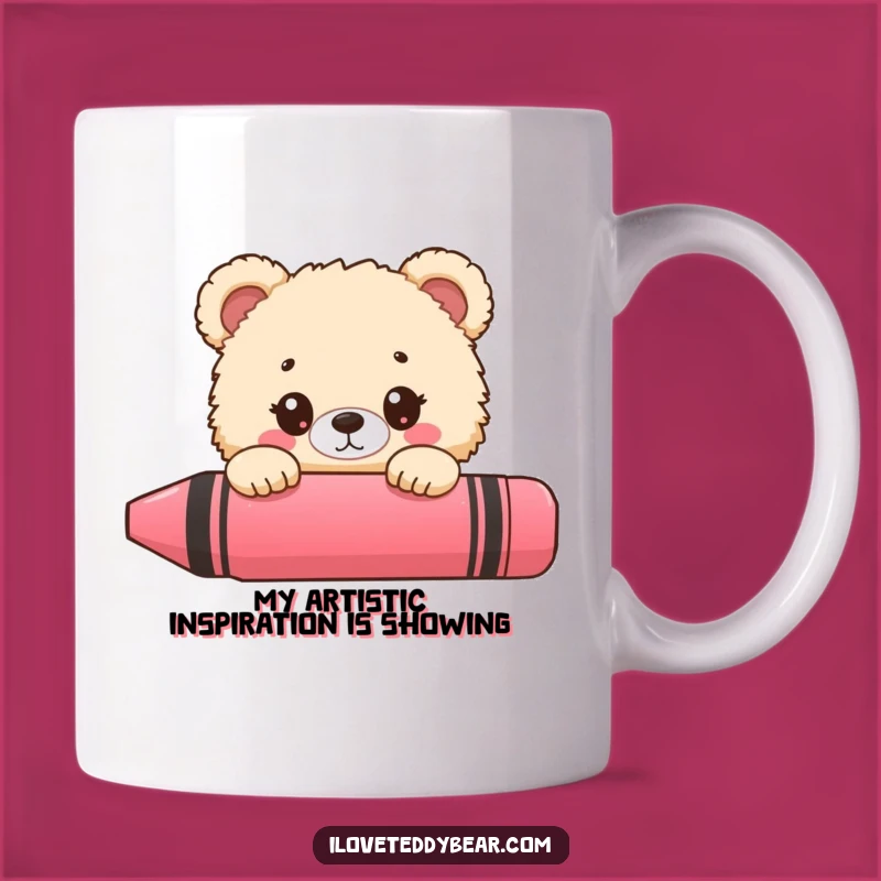 Funny Bear Crayon Peek Mug - Hilarious Art Gift for Kids and Adults