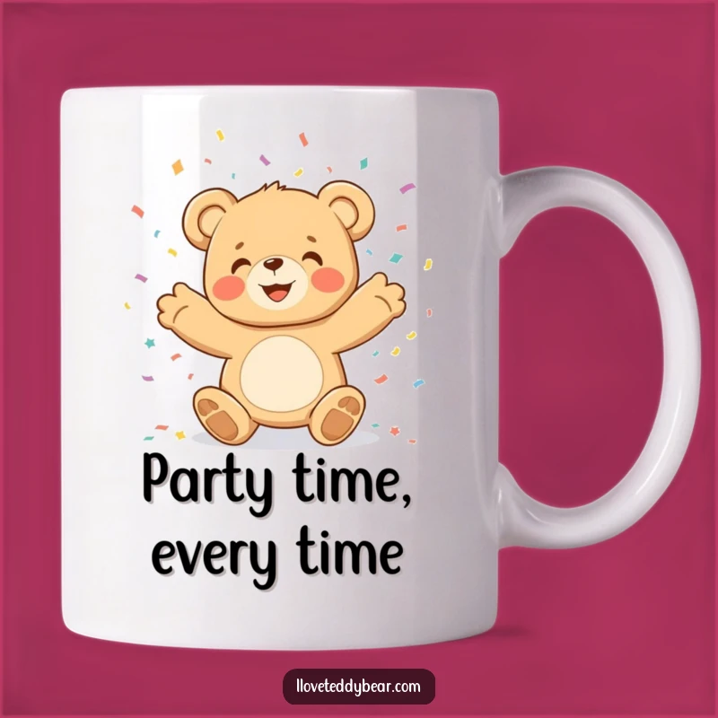 Funny Teddy Bear Confetti Mug: Celebrate with Joy - Perfect Funny Gift!