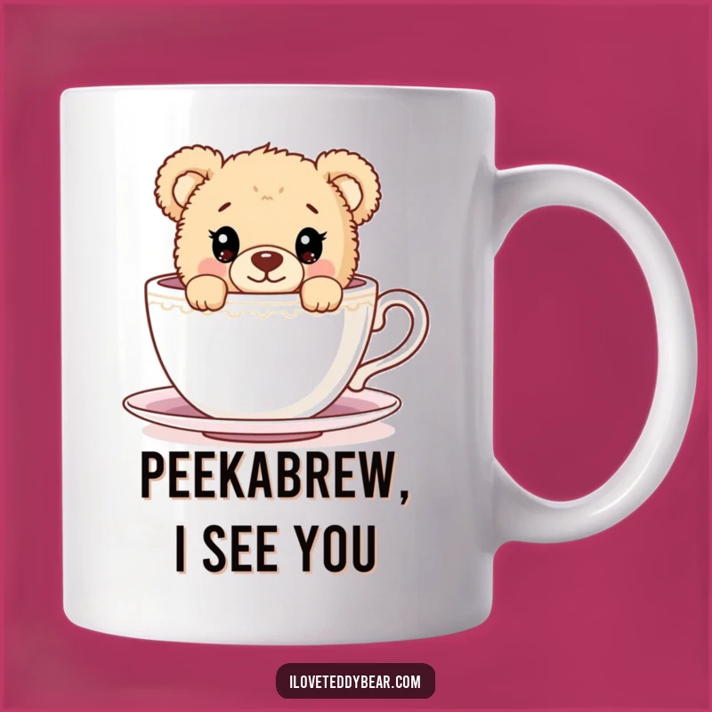 Funny Teddy Bear Teacup Peek Mug - Surprise & Delight Gift for Tea Lovers