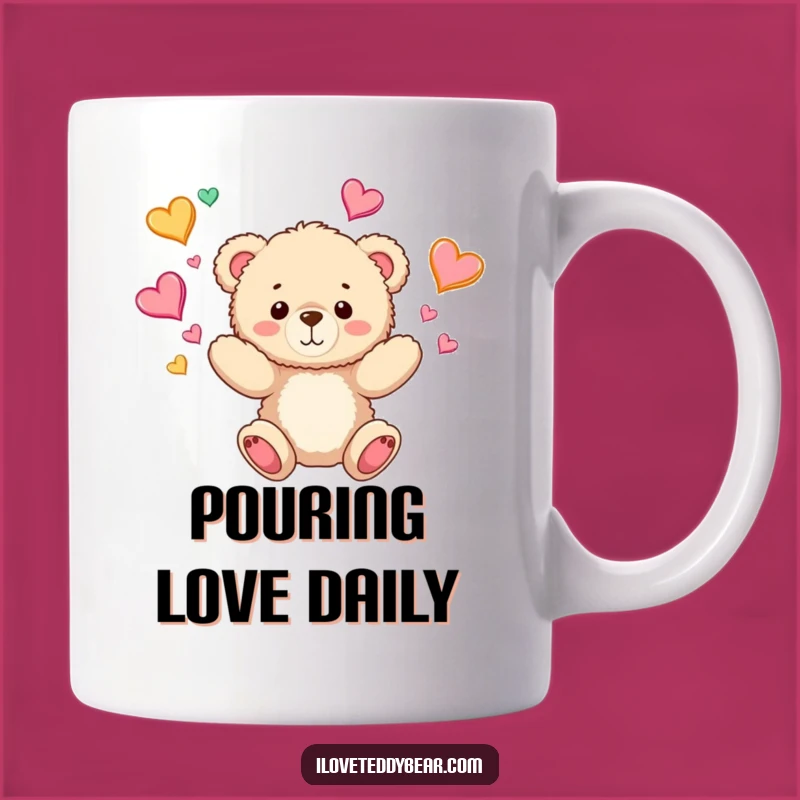 Funny Teddy Bear Juggling Hearts Mug: A Joyful & Funny Gift