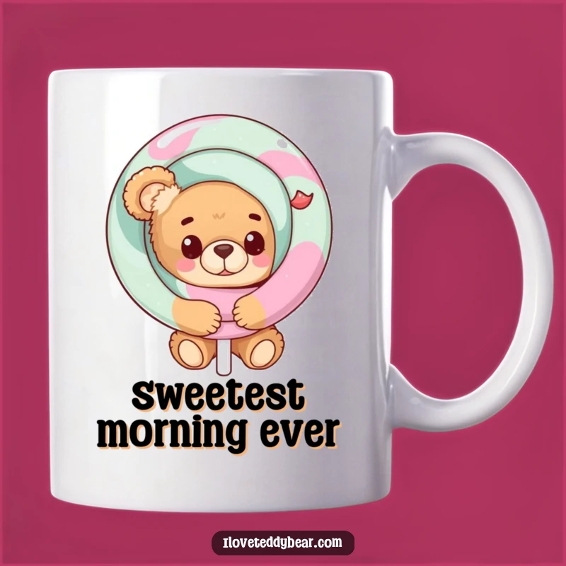 Funny Teddy Bear Lollipop Peek Mug: A Sweet Treat for You!