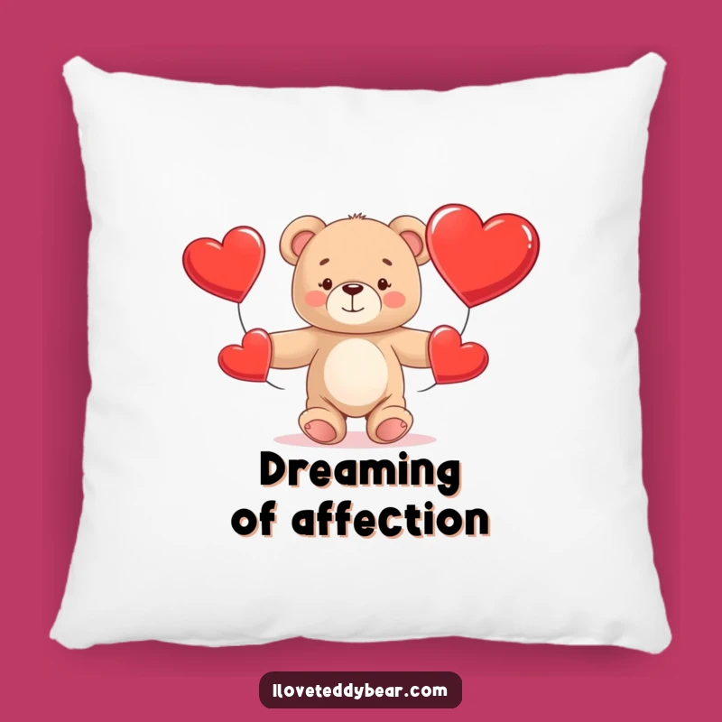Funny Teddy Bear Juggling Hearts Pillow: Cuddle Up with Comical Charm!
