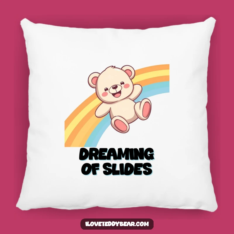 Soft Funny Teddy Bear Rainbow Slide Pillow: Cuddle Up with Joy!