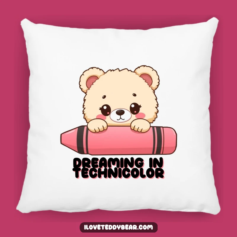 Funny Bear Crayon Peek Pillow - Comfy and Humorous Art Accent