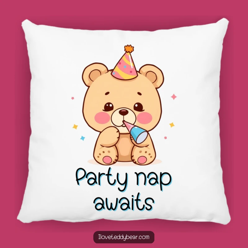 Funny Bear Cub Party Pillow - Cozy Celebration Cushion Gift