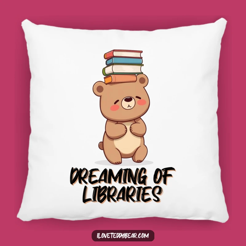 Funny Giggling Bear Book Stack Pillow - Cozy Comfort for Intellectuals Gift