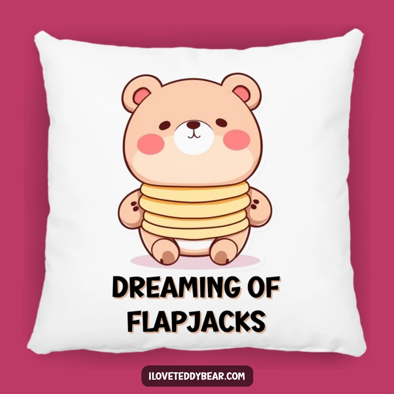 Funny Pancake Bear Pillow - Comfy Cartoon Art for Cozy Spaces