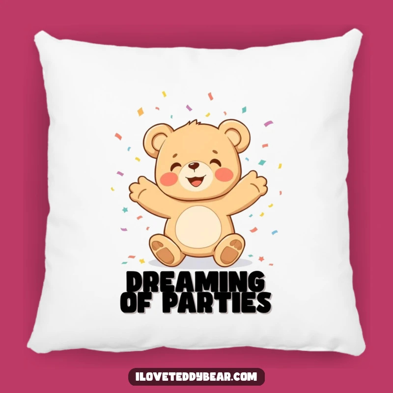 Funny Teddy Bear Confetti Pillow: Cozy Celebration - Sweet Funny Gift!