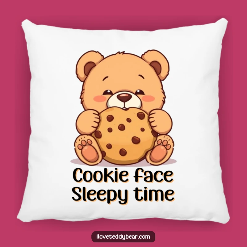 Funny Teddy Bear Cookie Face Pillow: Cozy Discreet Comfort