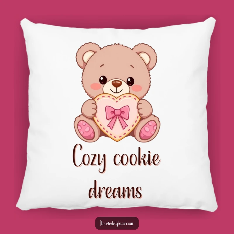 Funny Teddy Bear Cookie Gift Pillow: Cozy Sweet Decor