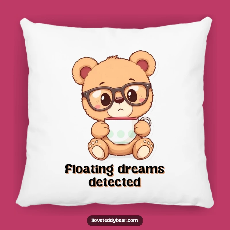 Funny Teddy Bear Glasses Pillow - Cozy Surprise for Tea Time Comfort