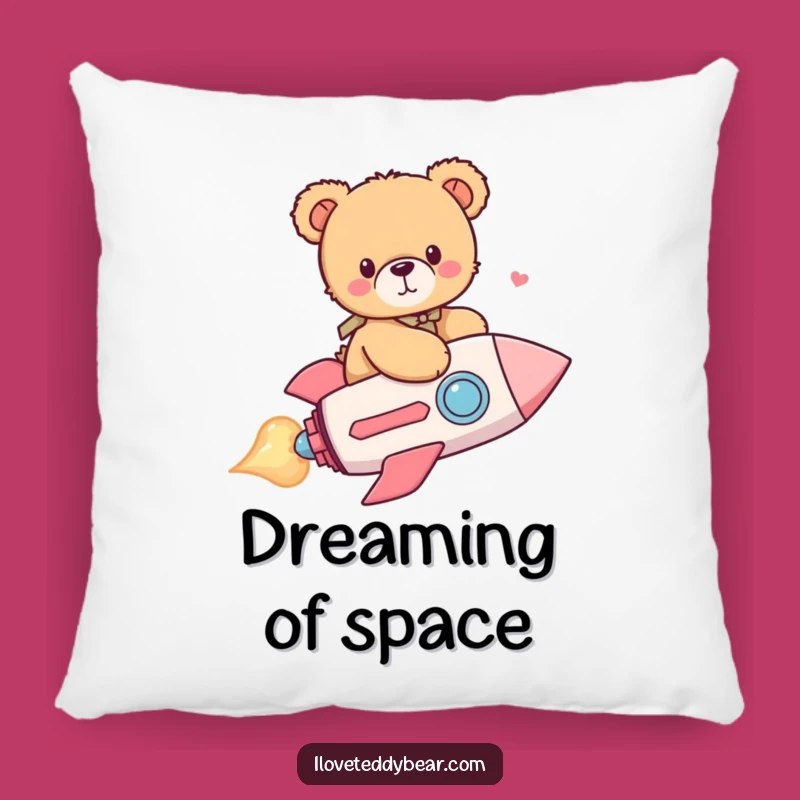 Funny Teddy Bear Heart Rocket Pillow - Cozy Comfort & Cute Decor!