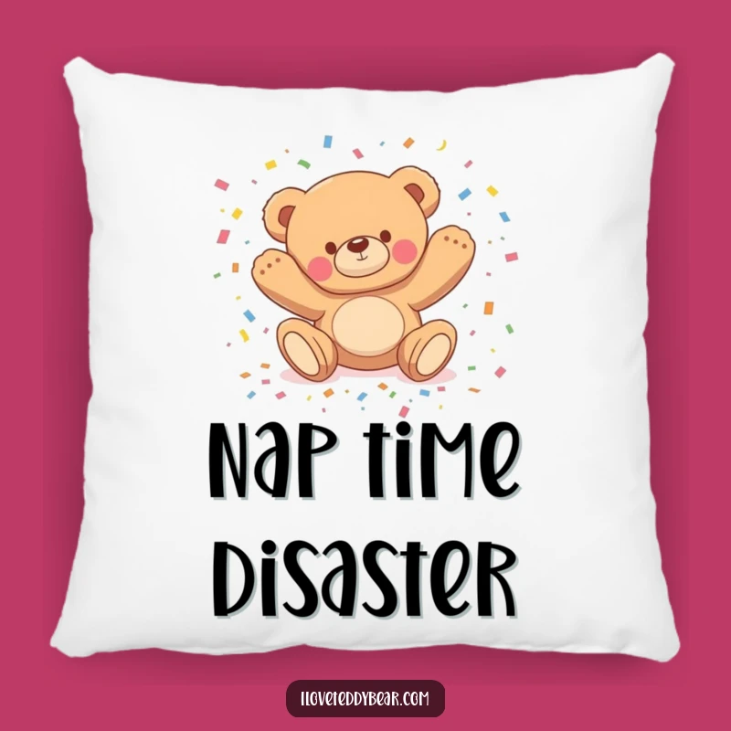 Funny Tripping Teddy Bear Pillow - Cozy Confetti Cushion Comfort