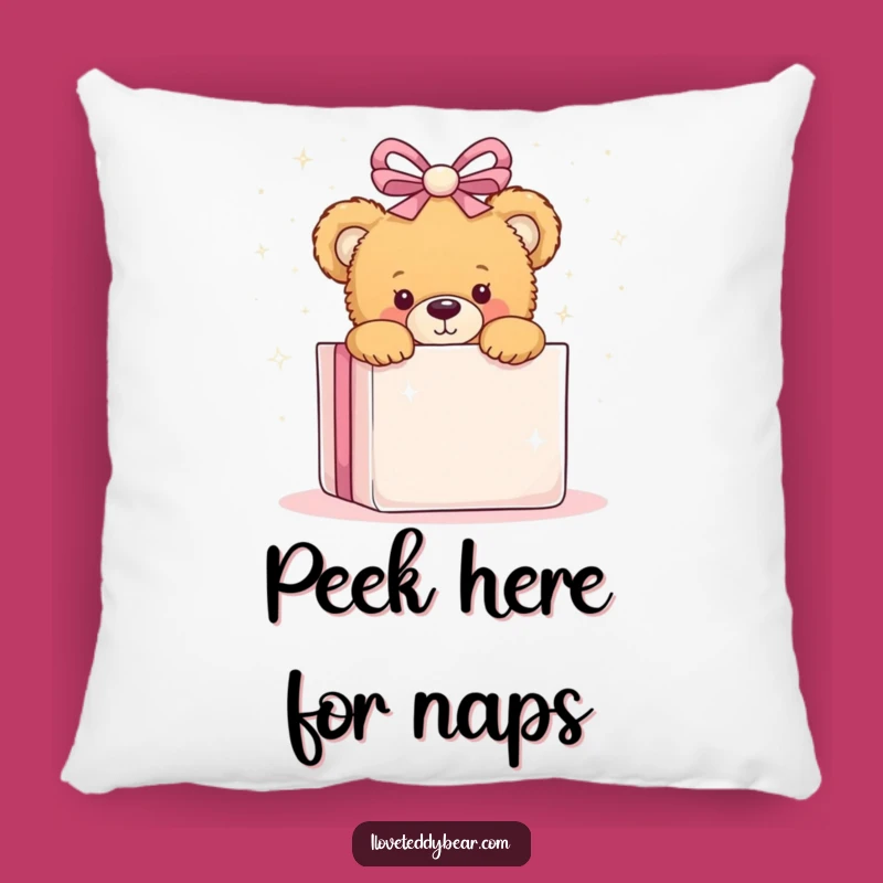 Funny Teddy Bear Peeking Pillow - Cozy Comfort with a Playful Surprise