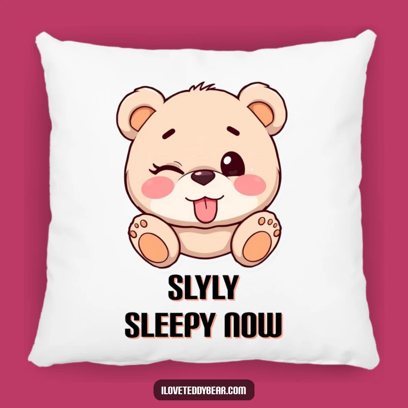 Funny Teddy Bear Winking Pillow: Cozy Cheeky Comfort
