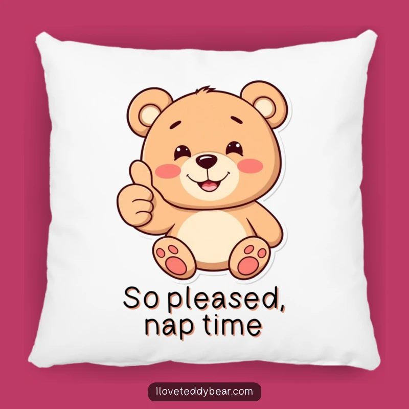 Funny Teddy Bear Thumbs Up Pillow: Cozy Comfort & Good Vibes